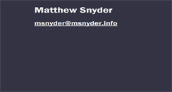 Desktop Screenshot of msnyder.info